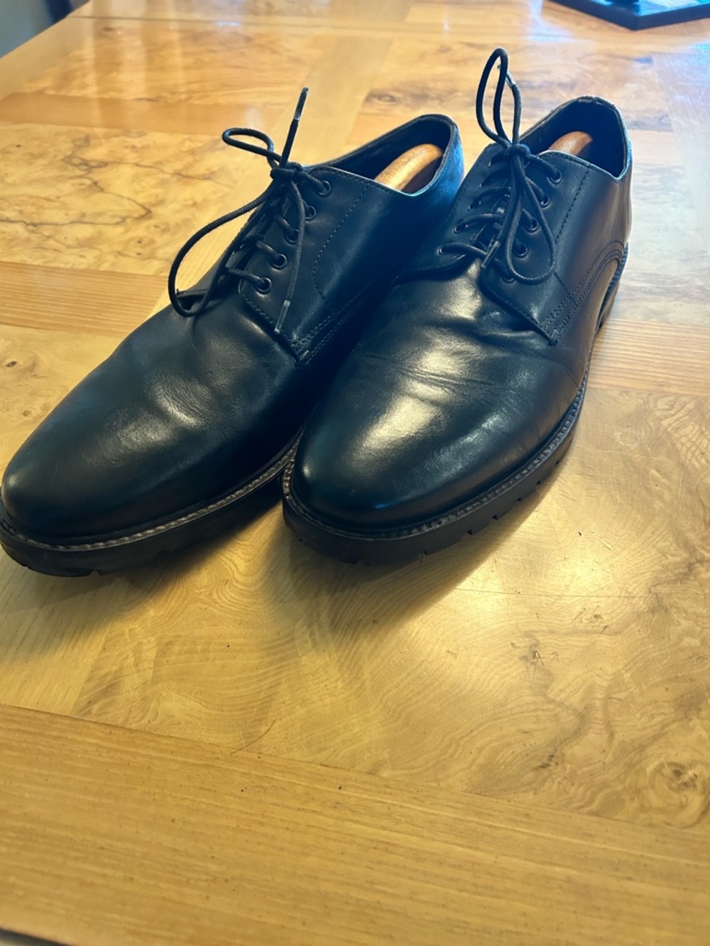 English Laundry Black Leather Derby Shoes - Classic Lace-Up